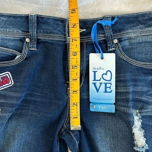 YMI Ankle Jeans Skinny Stretch Size 11 Midrise P730780 Patches - Picture 7 of 13